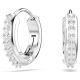 Brincos argola Swarovski Matrix Lapidação redonda Brancos Lacado a ródio