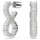 Brincos Swarovski Argola Hyperbola Infinity Brancos Lacado a Ródio
