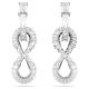 Brincos Swarovski Compridos Hyperbola Infinity Branco Lacado a Ródio