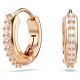Brincos argola Swarovski Matrix Lapidação redonda Brancos Lacado a rosa dourado
