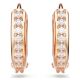 Brincos argola Swarovski Matrix Lapidação redonda Brancos Lacado a rosa dourado
