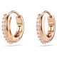 Brincos argola Swarovski Matrix Lapidação redonda Brancos Lacado a rosa dourado