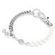 Pulseira Swarovski Dextera Pavé Crystal Pearl Branca Lacado a ródio M