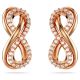 Brincos Swarovski Stud Hyperbola Infinity Branco Lacado a Rosa Dourado