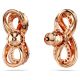 Brincos Swarovski Stud Hyperbola Infinity Branco Lacado a Rosa Dourado