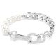 Pulseira Swarovski Dextera Crystal Pearl Ligações mistas Branca Lacado a ródio