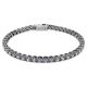 Pulseira Swarovski Matrix Tennis Lapidação redonda Cinzenta Lacada a ródio L