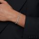 Pulseira Swarovski Matrix Tennis Lapidação redonda Cinzenta Lacada a ródio L