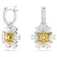 Brincos Swarovski Compridos Idyllia Flor Amarelo Lacado a Ródio