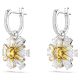 Brincos Swarovski Compridos Idyllia Flor Amarelo Lacado a Ródio