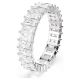Anel Swarovski Matrix Lapidação Baguete Branco Lacado a ródio 60