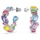 Brincos Swarovski argola Gema Design assimétrico Combinação de lapidações Pequenas Multicor Lacado a ródio