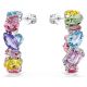 Brincos Swarovski argola Gema Design assimétrico Combinação de lapidações Pequenas Multicor Lacado a ródio