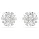 Brincos Swarovski stud Idyllia Combinação de lapidações Floco de neve Branco Lacado a ródio