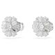 Brincos Swarovski stud Idyllia Combinação de lapidações Floco de neve Branco Lacado a ródio