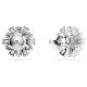 Brincos Swarovski stud Idyllia Combinação de lapidações Floco de neve Branco Lacado a ródio