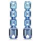 Brincos compridos Swarovski Millenia Lapidação octogonal Gradiente de cor Azuis Lacado a ródio