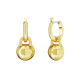 Brincos Swarovski Compridos Dextera Lapidação Redonda Branco Lacado a Dourado