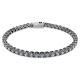 Pulseira Swarovski Matrix Tennis Lapidação redonda Cinzenta Lacada a ródio M