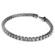 Pulseira Swarovski Matrix Tennis Lapidação redonda Cinzenta Lacada a ródio M