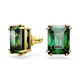 Brincos Swarovski Stud Matrix Lapidação Retangular Verde Lacado a Dourado