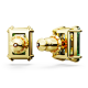 Brincos Swarovski Stud Matrix Lapidação Retangular Verde Lacado a Dourado