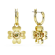 Brincos Swarovski Compridos Idyllia Trevo de Quatro Folhas Verde Lacado a Dourado