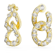 Brincos Swarovski Argola Dextera Combinação de Lapidações Laço Bloqueado Brancos Lacado a Dourado