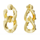 Brincos Swarovski Argola Dextera Combinação de Lapidações Laço Bloqueado Brancos Lacado a Dourado