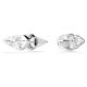 Brincos Swarovski stud Lucent Pavé Pico Branco Lacado a ródio