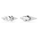 Brincos Swarovski stud Lucent Pavé Pico Branco Lacado a ródio