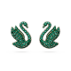 Brincos Swarovski Stud Iconic Swan Cisne Verde Lacado a Rosa Dourado