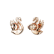 Brincos Swarovski Stud Iconic Swan Cisne Verde Lacado a Rosa Dourado