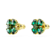 Brincos Swarovski Stud Idyllia Trevo de Quatro Folhas Verde Lacado a Dourado