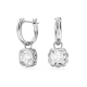 Brincos Swarovski Compridos Stilla Lapidação Quadrada Branco Lacado a Ródio