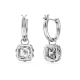 Brincos Swarovski Compridos Stilla Lapidação Quadrada Branco Lacado a Ródio