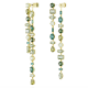 Brincos Swarovski Compridos Gema Design Assimétrico Combinação de Lapidações Extra Compridos Verde Lacado a Dourado