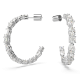 Brincos Swarovski Argola Mesmera Combinação de Lapidações Brancos Lacado a Ródio