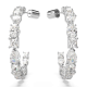 Brincos Swarovski Argola Mesmera Combinação de Lapidações Brancos Lacado a Ródio