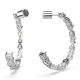 Brincos Swarovski Argola Mesmera Combinação de Lapidações Brancos Lacado a Ródio
