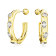 Brincos Swarovski Argola Dextera Combinação de Lapidações Brancos Lacado a Dourado