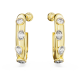 Brincos Swarovski Argola Dextera Combinação de Lapidações Brancos Lacado a Dourado