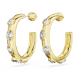 Brincos Swarovski Argola Dextera Combinação de Lapidações Brancos Lacado a Dourado