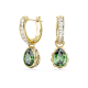Brincos Swarovski Compridos Stilla Lapidação Pera Verde Lacado a Dourado