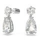 Brincos Swarovski Compridos Mesmera Combinação de Lapidações Branco Lacado a Ródio