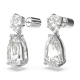 Brincos Swarovski Compridos Mesmera Combinação de Lapidações Branco Lacado a Ródio