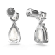 Brincos Swarovski Compridos Mesmera Combinação de Lapidações Branco Lacado a Ródio