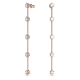 Brincos Swarovski Compridos Constella Lapidação Redonda Branco Lacado a Rosa Dourado