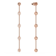 Brincos Swarovski Compridos Constella Lapidação Redonda Branco Lacado a Rosa Dourado