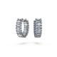 Brincos Swarovski Argola Matrix Lapidação Baguete Cinzentos Lacada a Ródio